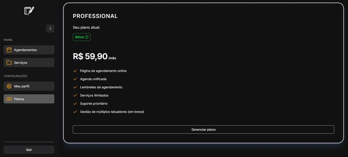 Gerencie seu plano