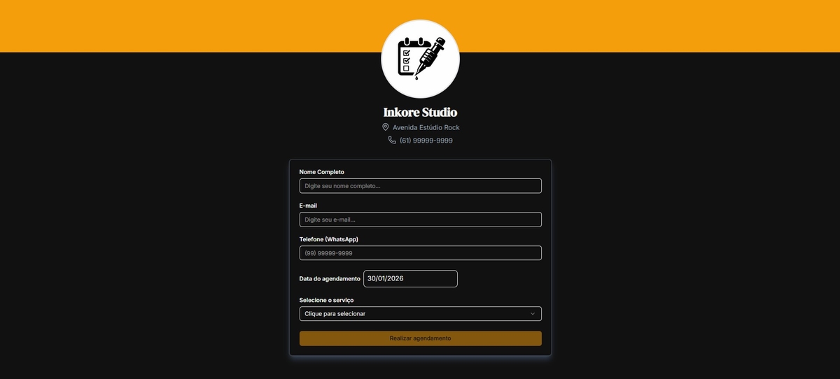 Página pública de agendamentos